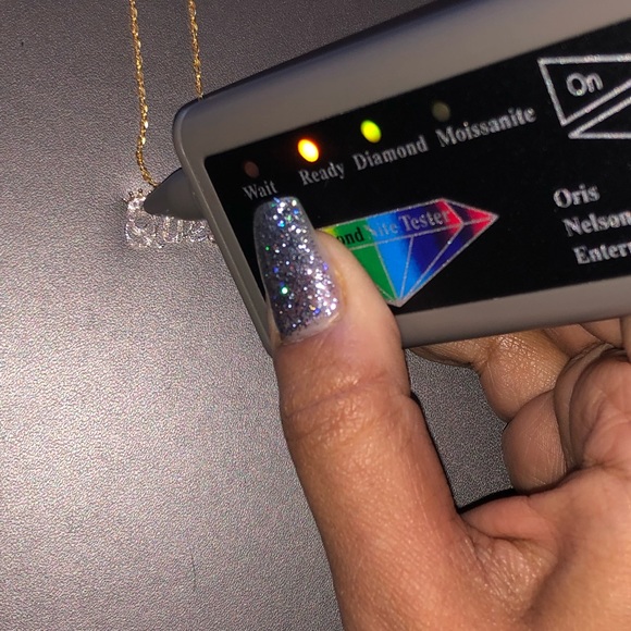 10k solid real gold not plated Real Si diamond Queen Crown necklace Not fake WOW - Picture 7 of 7